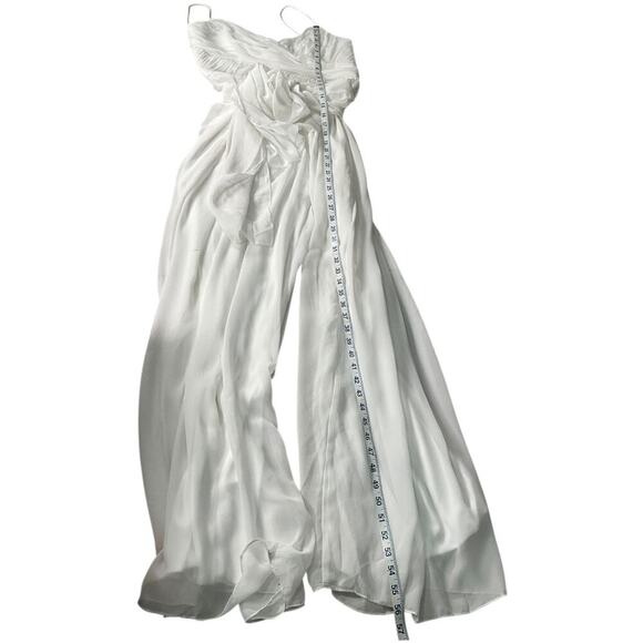 IEENA For MAC DUGGLE Long White Chiffon Formal Jumpsuit Evening Wear Size Medium - Picture 16 of 16